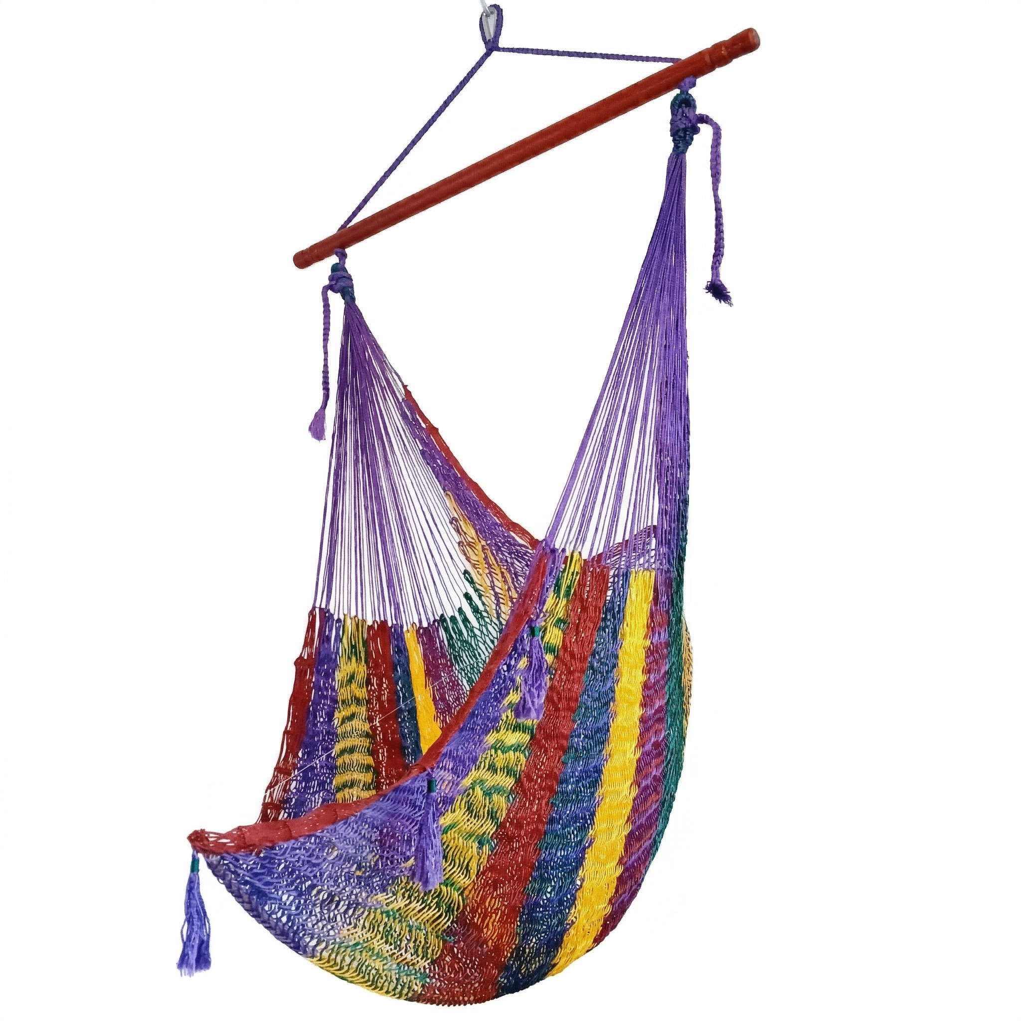 Meksykański Fotel Hamakowy Mayo XL - pleciony, nylon
