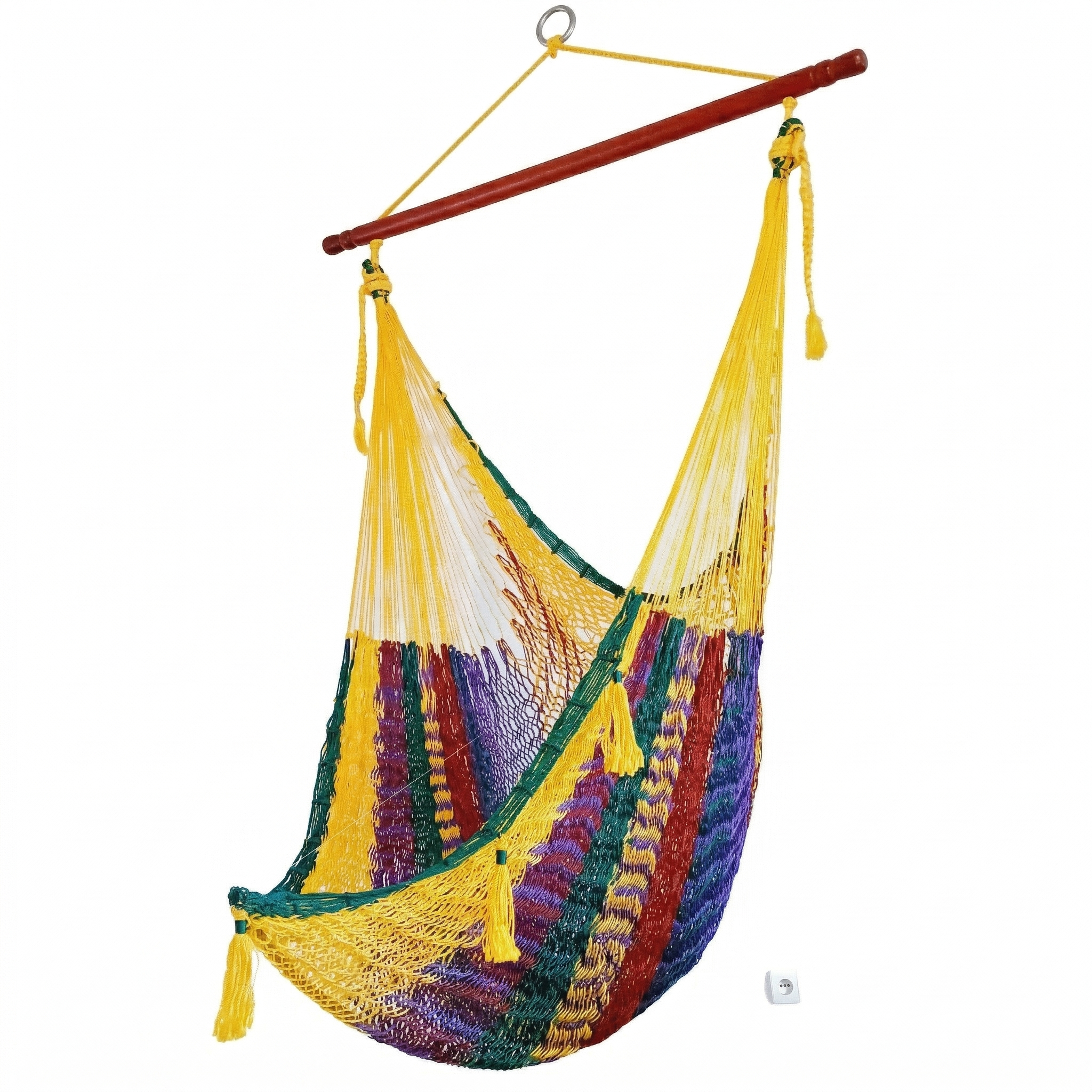 Meksykański Fotel Hamakowy Mayo XL - pleciony, nylon