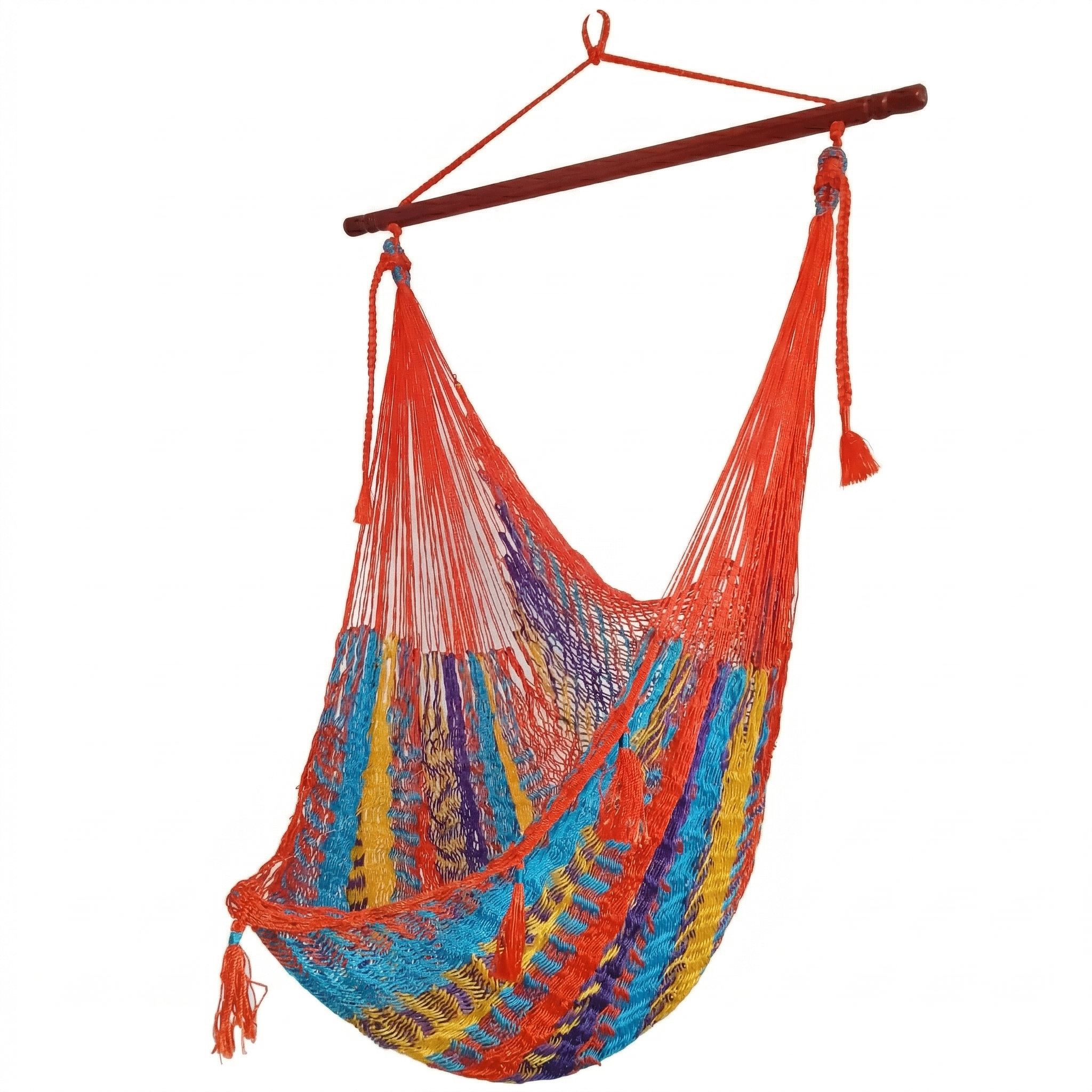 Meksykański Fotel Hamakowy Mayo XL - pleciony, nylon