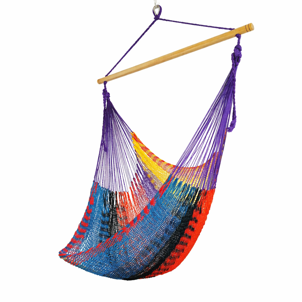 Meksykański Fotel Hamakowy Caribe L - pleciony, nylon