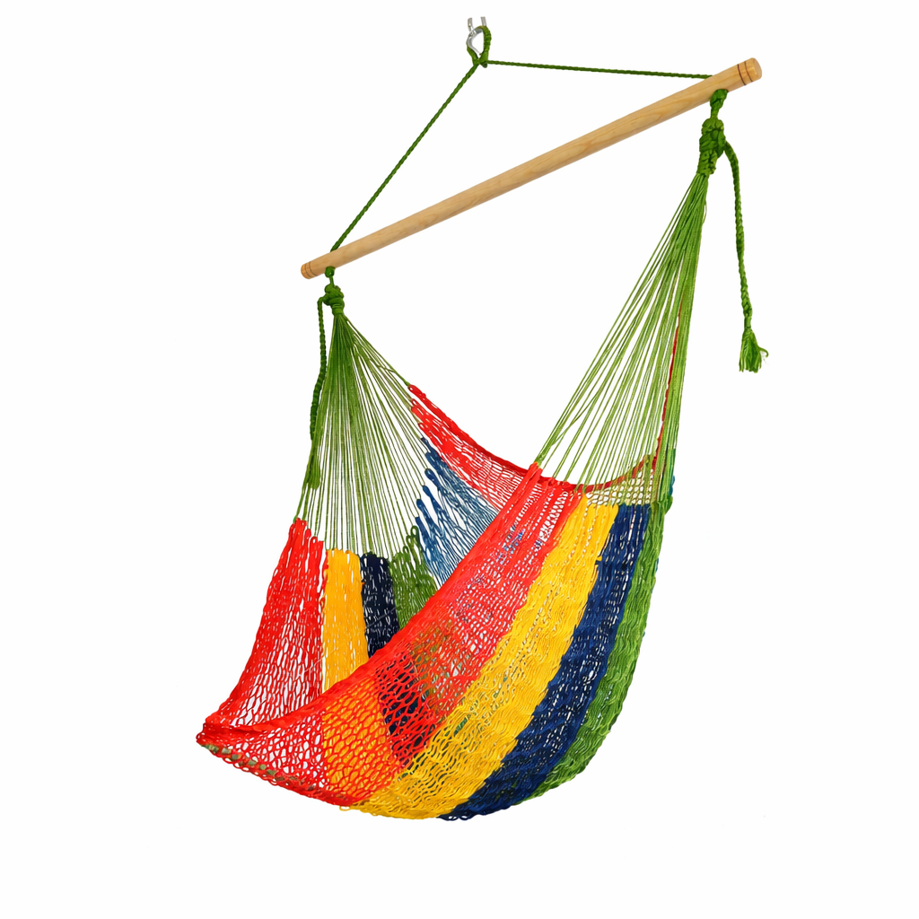 Meksykański Fotel Hamakowy Caribe L - pleciony, nylon