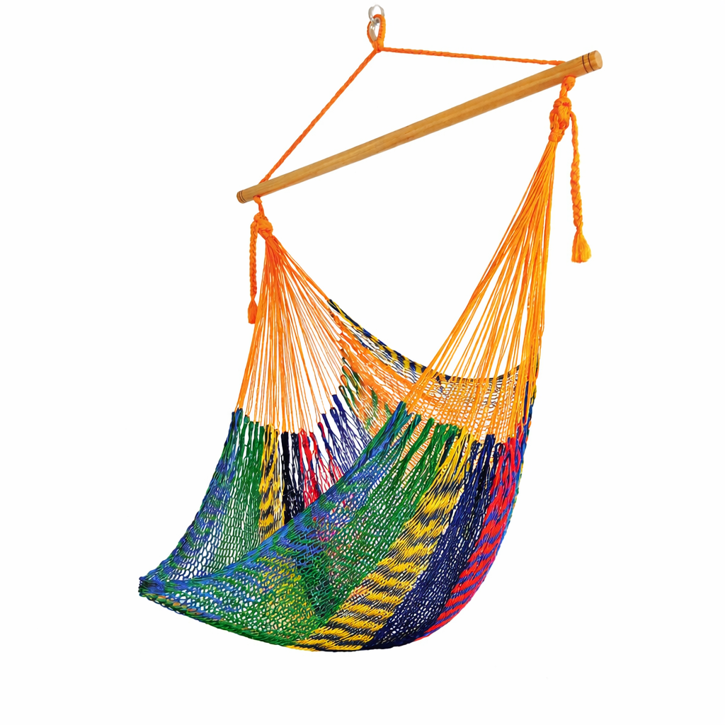 Meksykański Fotel Hamakowy Caribe L - pleciony, nylon