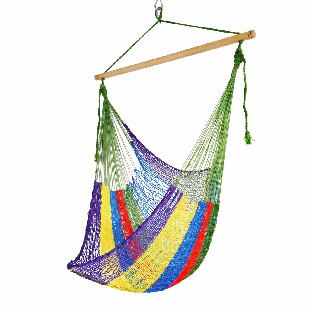 Meksykański Fotel Hamakowy Caribe L - pleciony, nylon