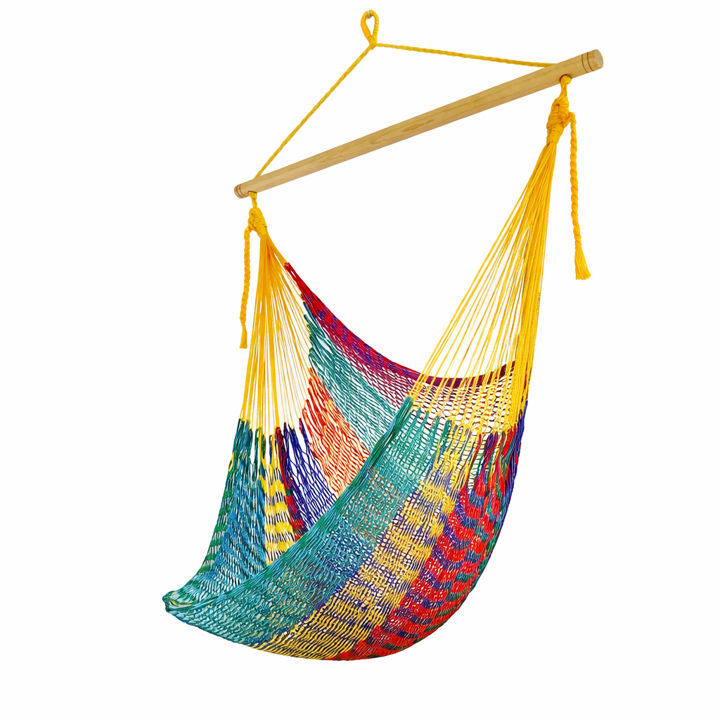 Meksykański Fotel Hamakowy Caribe L - pleciony, nylon