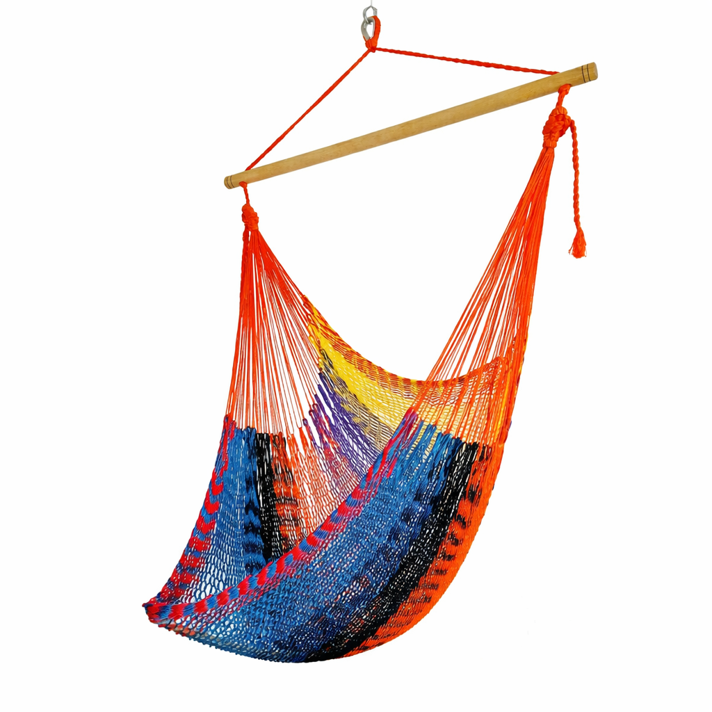 Meksykański Fotel Hamakowy Caribe L - pleciony, nylon