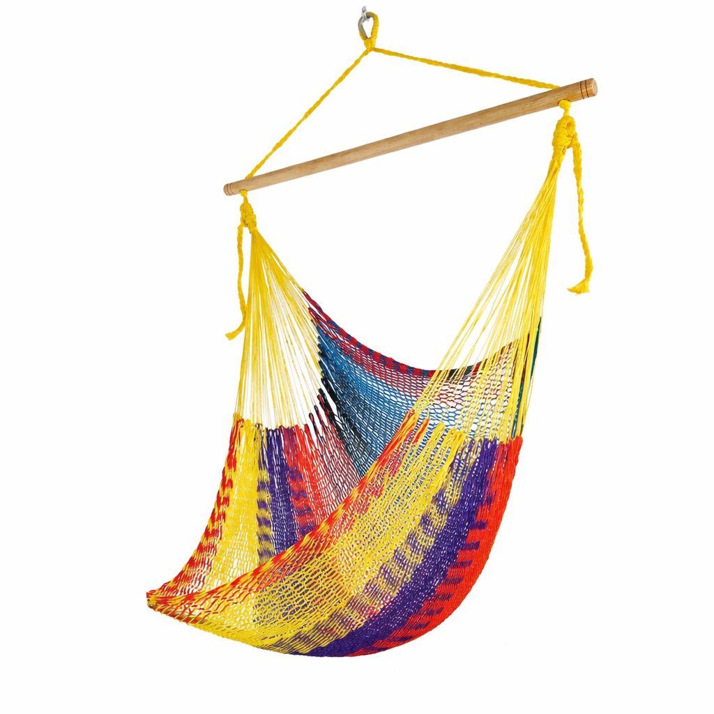 Meksykański Fotel Hamakowy Caribe L - pleciony, nylon
