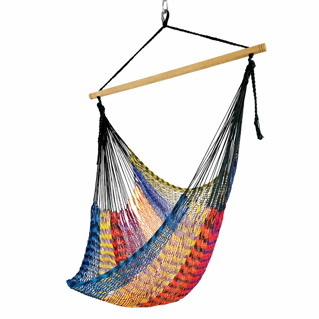 Meksykański Fotel Hamakowy Caribe L - pleciony, nylon
