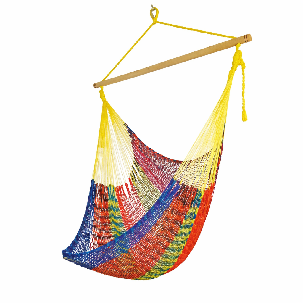 Meksykański Fotel Hamakowy Caribe L - pleciony, nylon