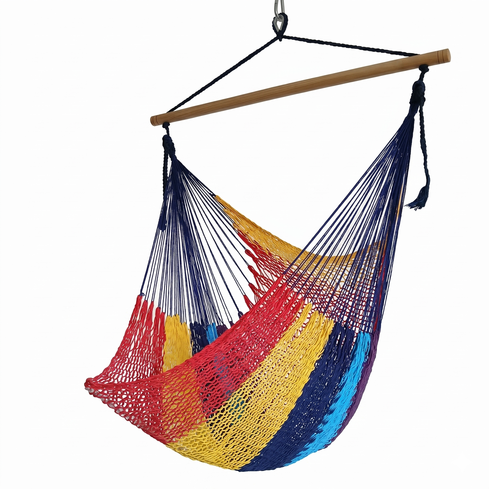 Meksykański Fotel Hamakowy Indio L - pleciony, bawełna / nylon