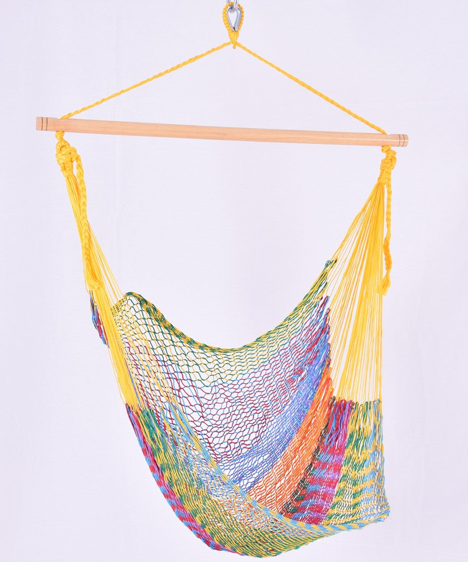Meksykański Fotel Hamakowy Caribe L - pleciony, nylon