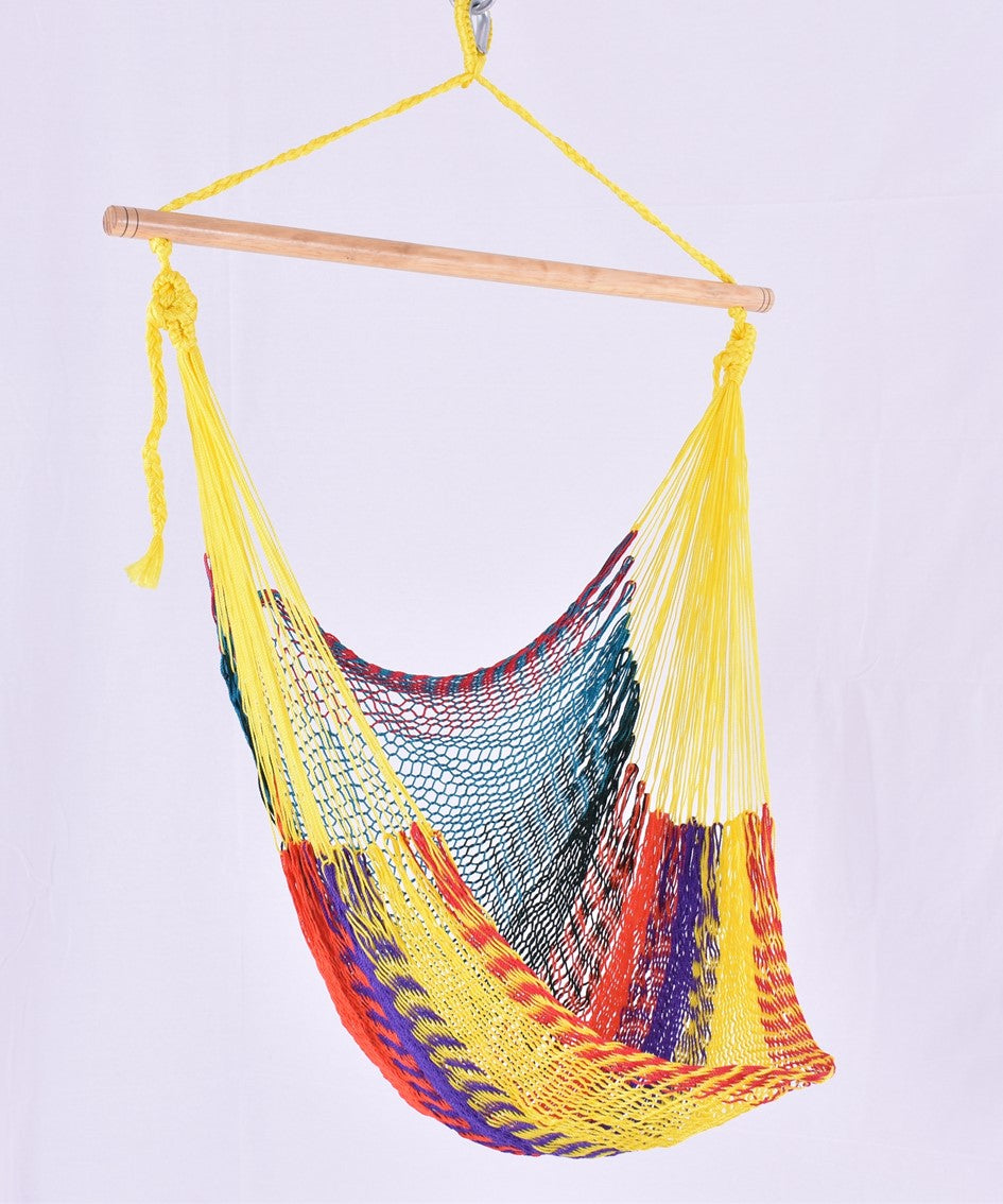 Meksykański Fotel Hamakowy Caribe L - pleciony, nylon