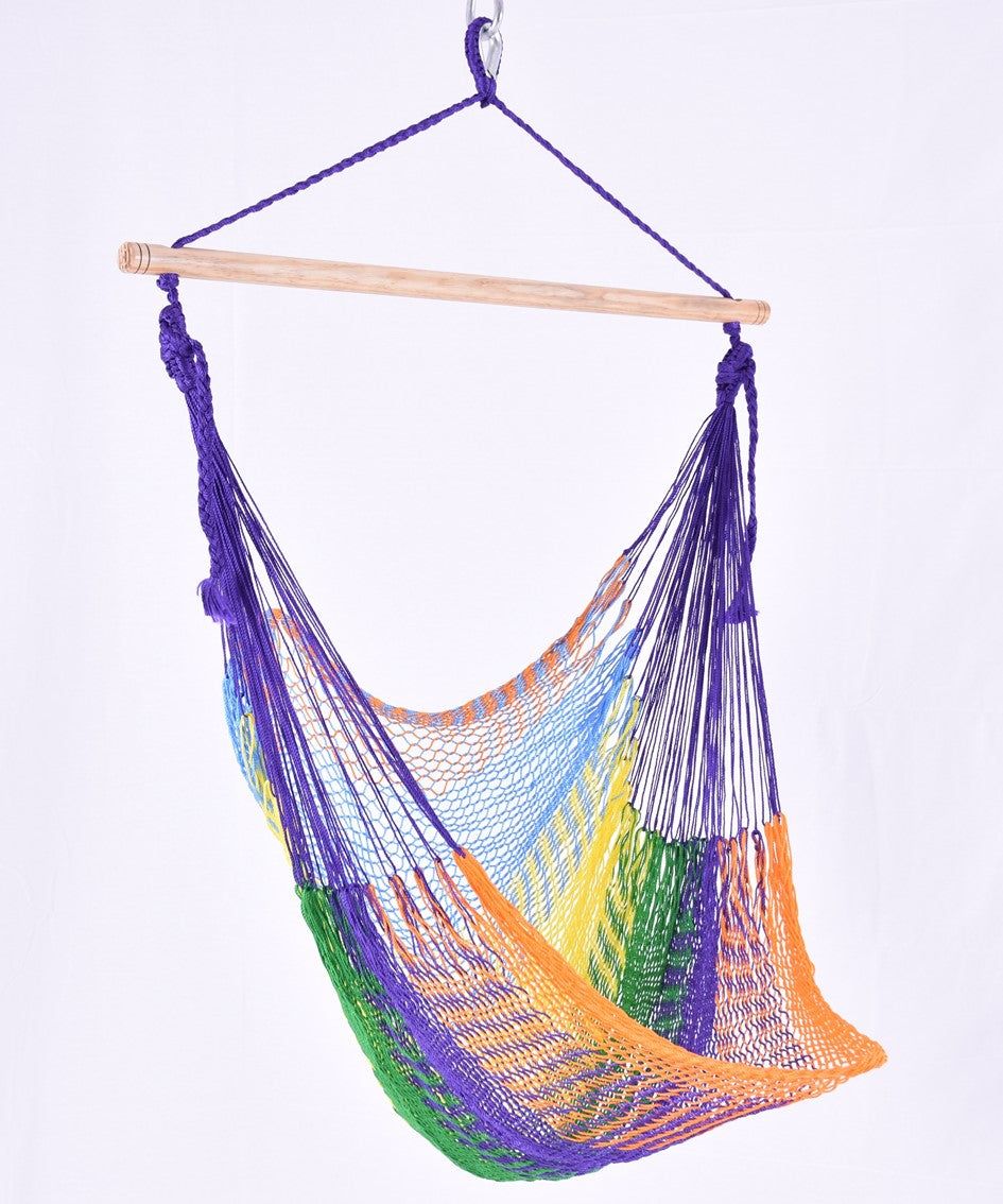 Meksykański Fotel Hamakowy Caribe L - pleciony, nylon