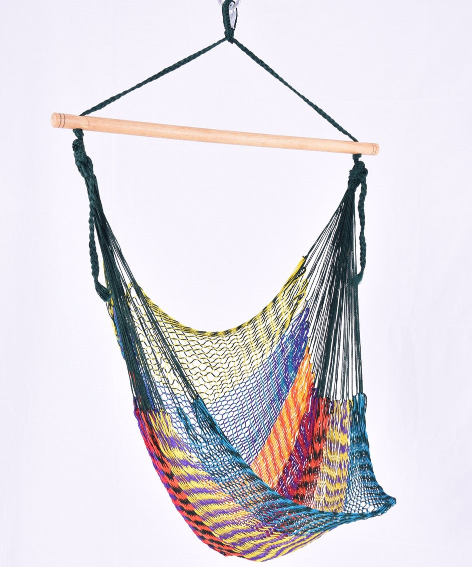 Meksykański Fotel Hamakowy Caribe L - pleciony, nylon