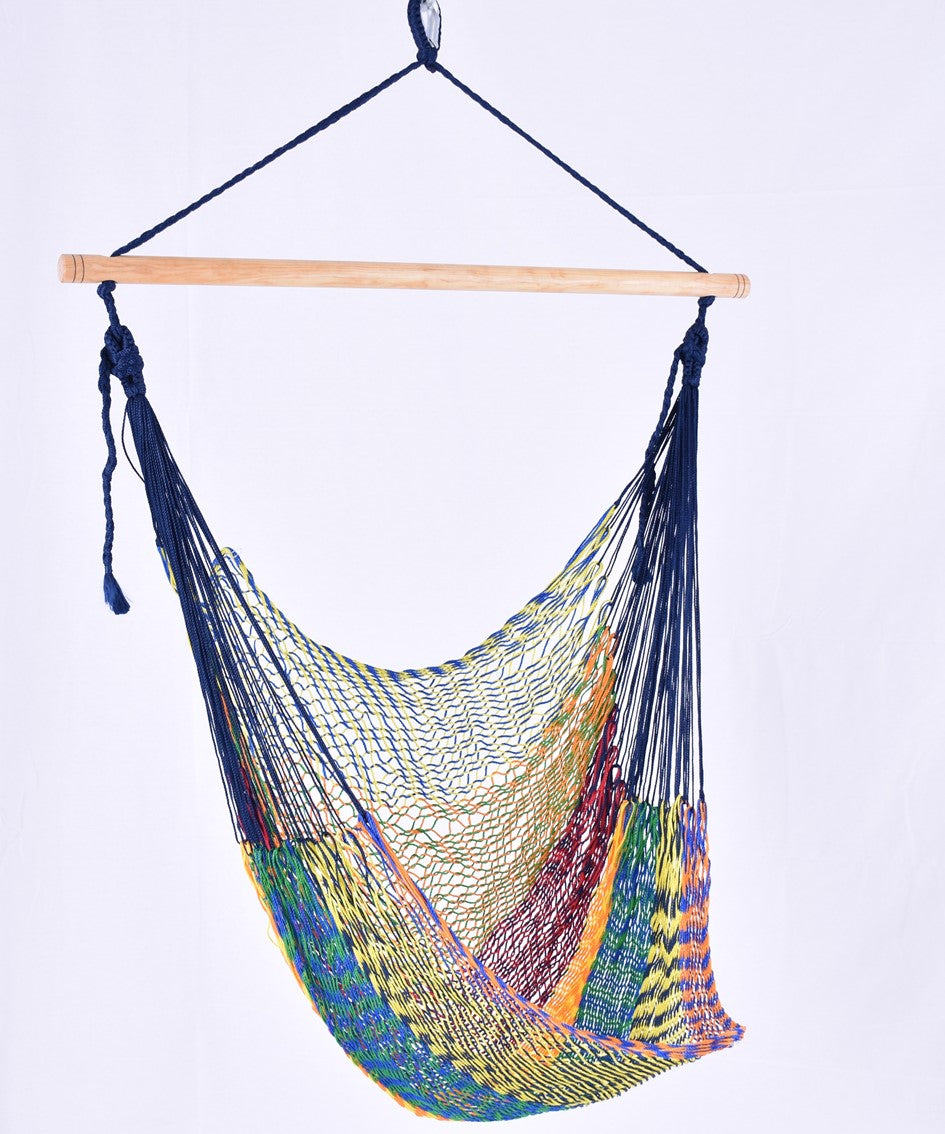 Meksykański Fotel Hamakowy Caribe L - pleciony, nylon