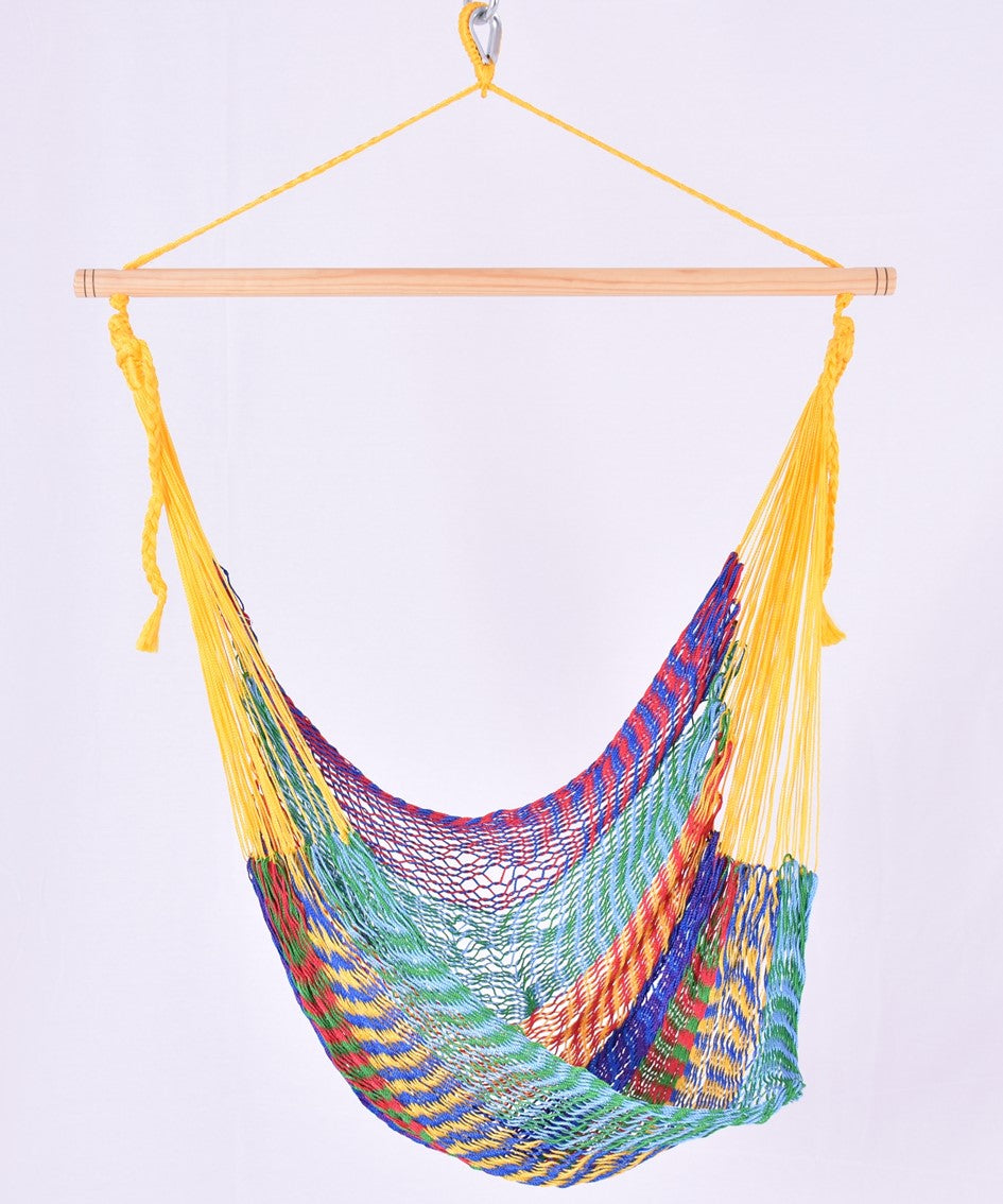 Meksykański Fotel Hamakowy Caribe L - pleciony, nylon