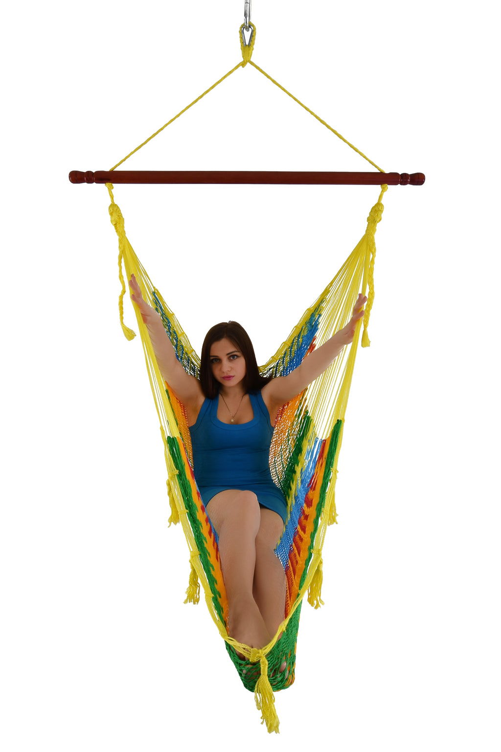 Meksykański Fotel Hamakowy Mayo XL - pleciony, nylon